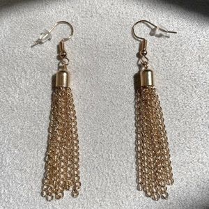 Gold chain link dangle earrings